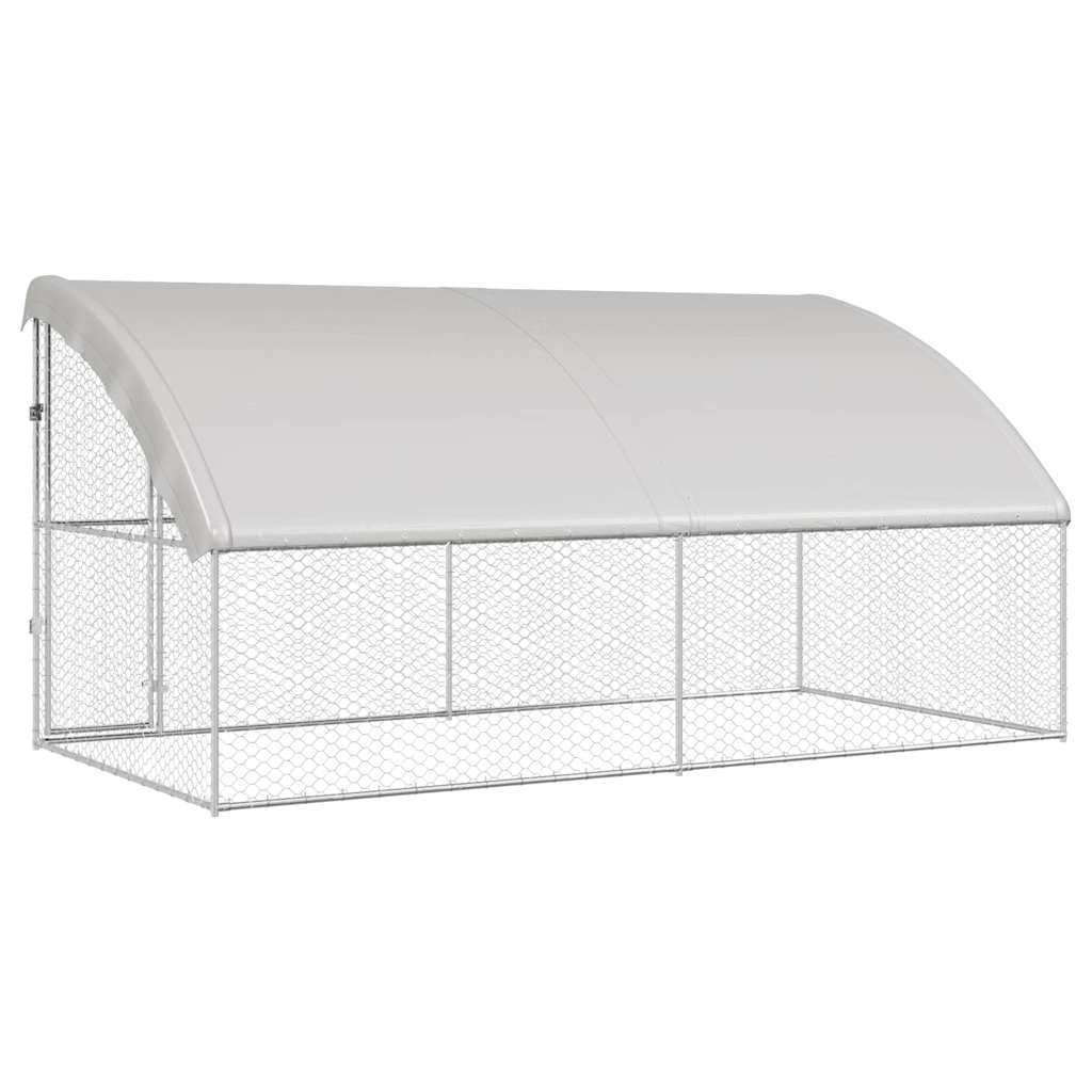 Psí kennel 2 pcs Stříbrná 4 x 2 x 2 m Pozinkovaná ocel