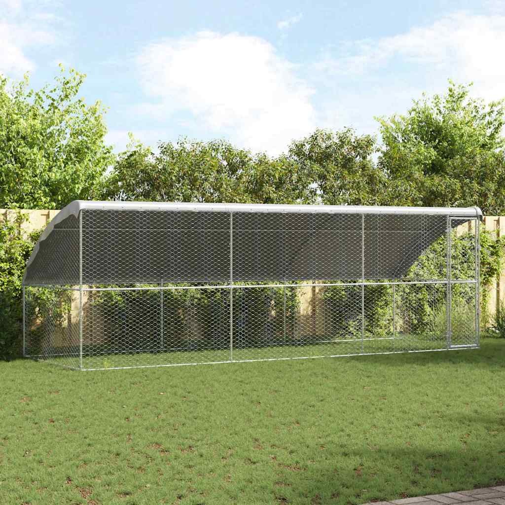 Psí kennel 3 pcs Stříbrná 6 x 2 x 2 m Pozinkovaná ocel