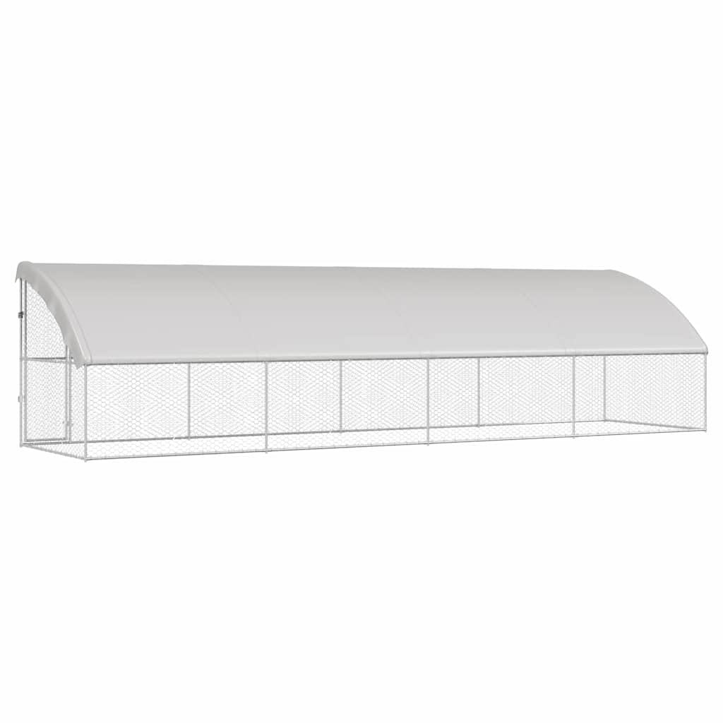 Psí kennel 4 pcs Stříbrná 8 x 2 x 2 m Pozinkovaná ocel