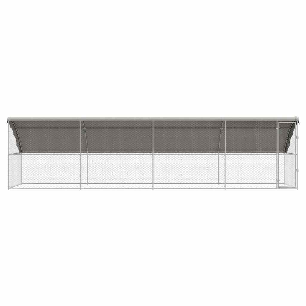Psí kennel 4 pcs Stříbrná 8 x 2 x 2 m Pozinkovaná ocel