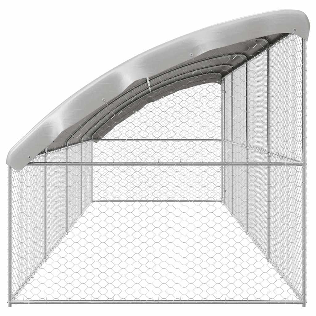 Psí kennel 4 pcs Stříbrná 8 x 2 x 2 m Pozinkovaná ocel