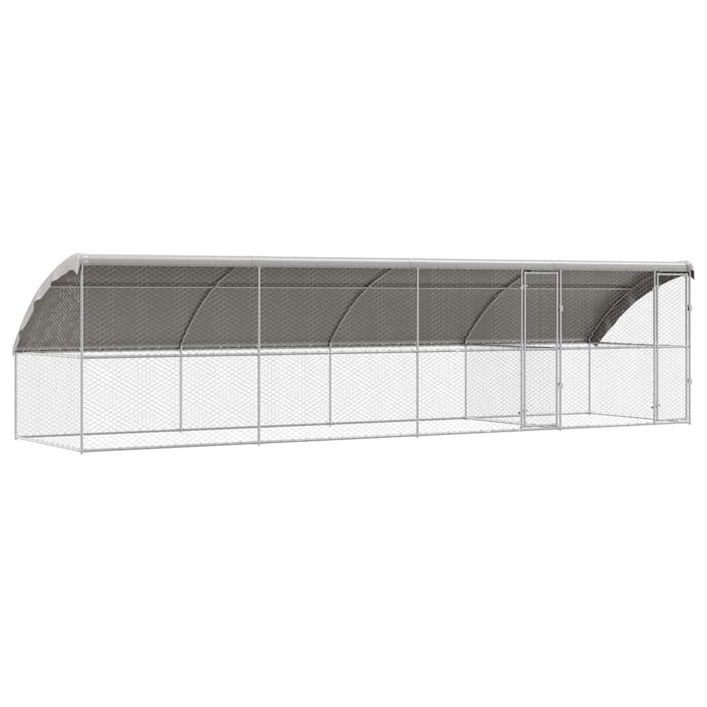 Psí kennel 4 pcs Stříbrná 8 x 2 x 2 m Pozinkovaná ocel