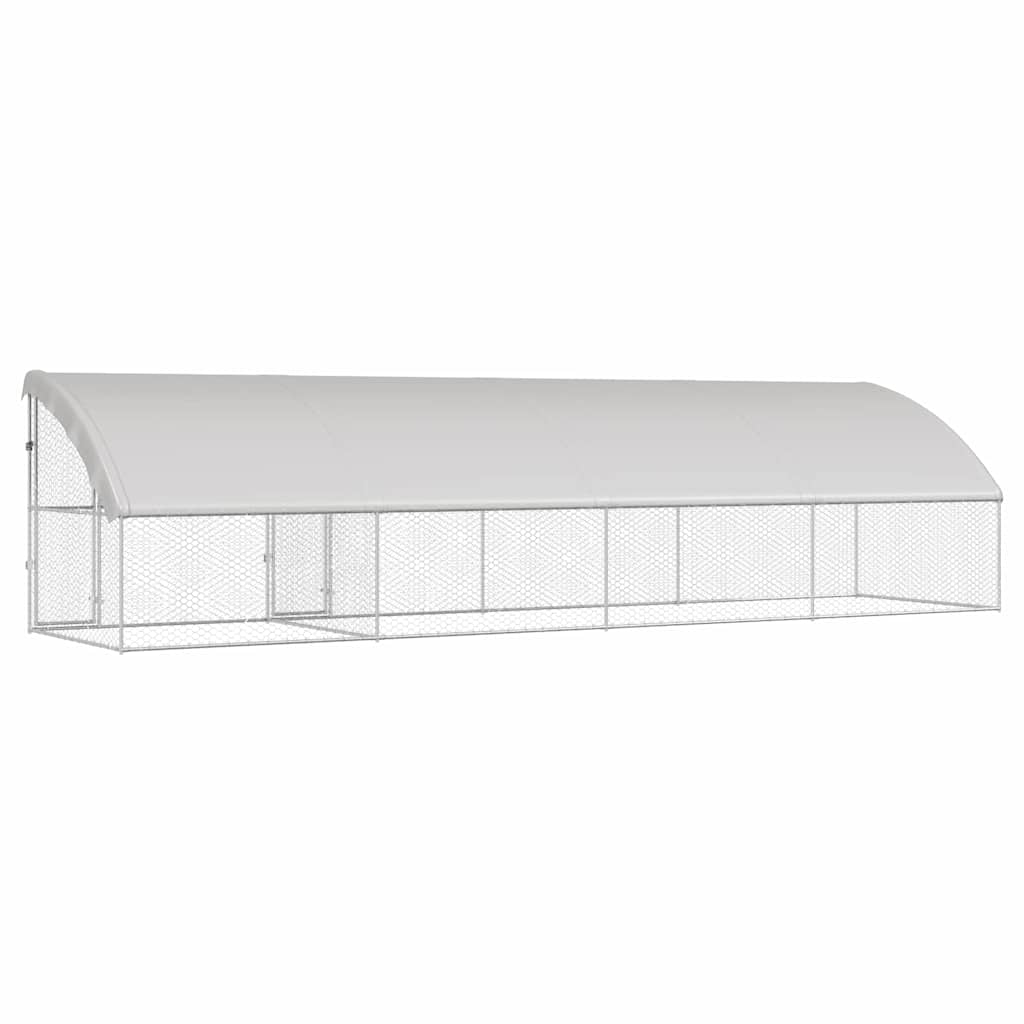 Psí kennel 4 pcs Stříbrná 8 x 2 x 2 m Pozinkovaná ocel