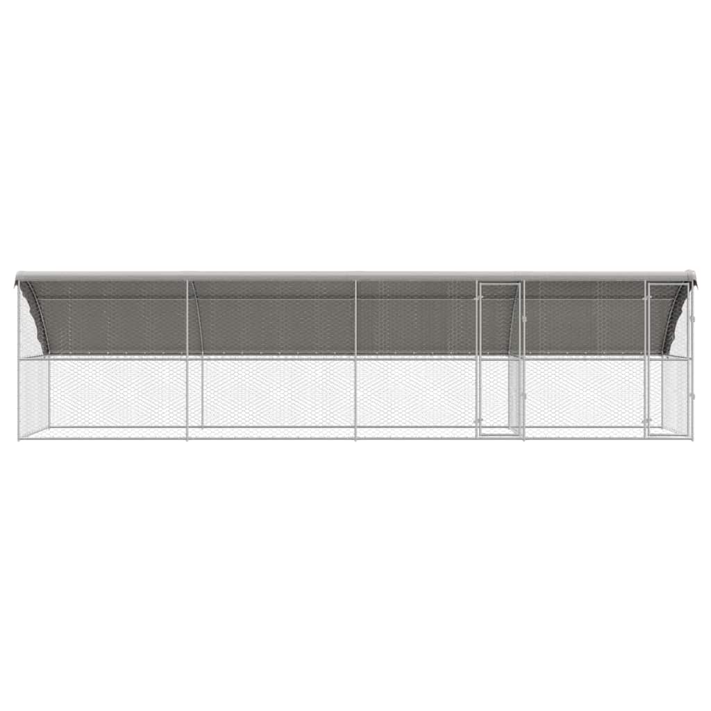 Psí kennel 4 pcs Stříbrná 8 x 2 x 2 m Pozinkovaná ocel