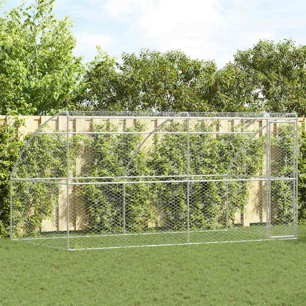 Psí kennel 2 pcs Stříbrná 4 x 2 x 2 m Pozinkovaná ocel