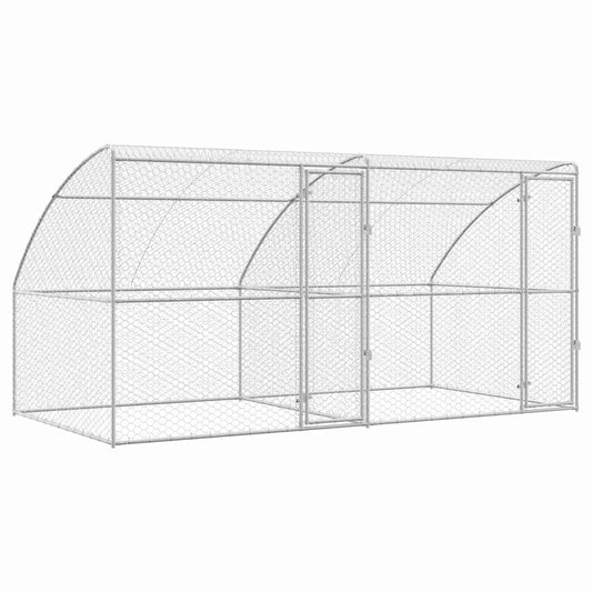 Psí kennel 2 pcs Stříbrná 4 x 2 x 2 m Pozinkovaná ocel