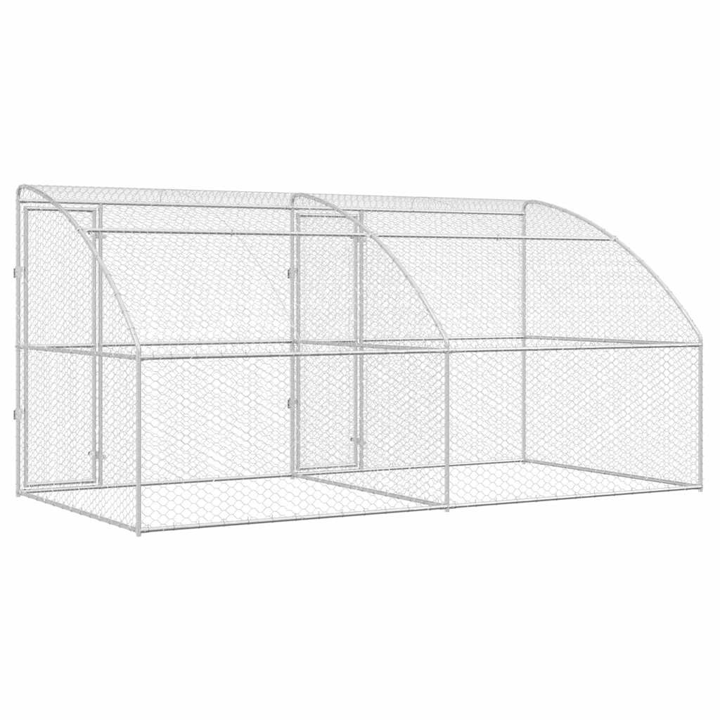 Psí kennel 2 pcs Stříbrná 4 x 2 x 2 m Pozinkovaná ocel