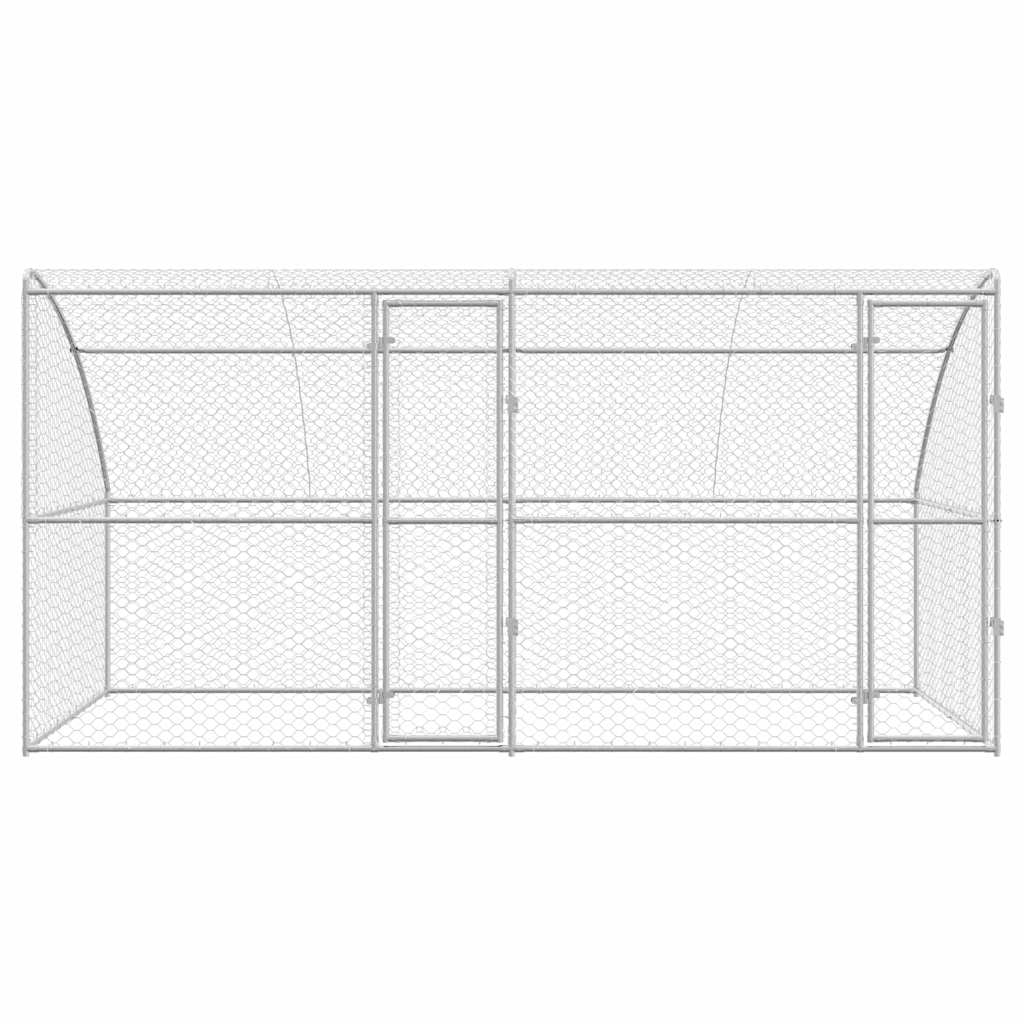 Psí kennel 2 pcs Stříbrná 4 x 2 x 2 m Pozinkovaná ocel