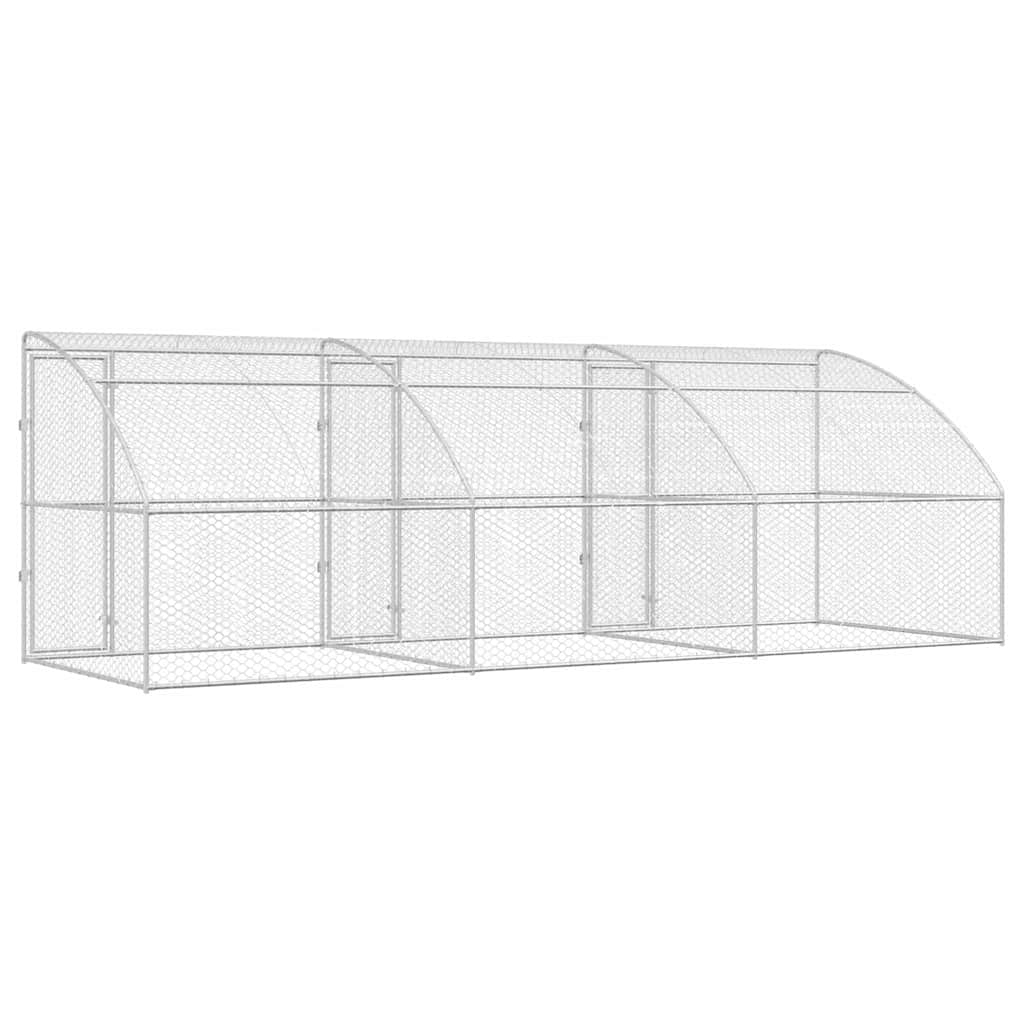 Psí kennel 3 pcs Stříbrná 6 x 2 x 2 m Pozinkovaná ocel