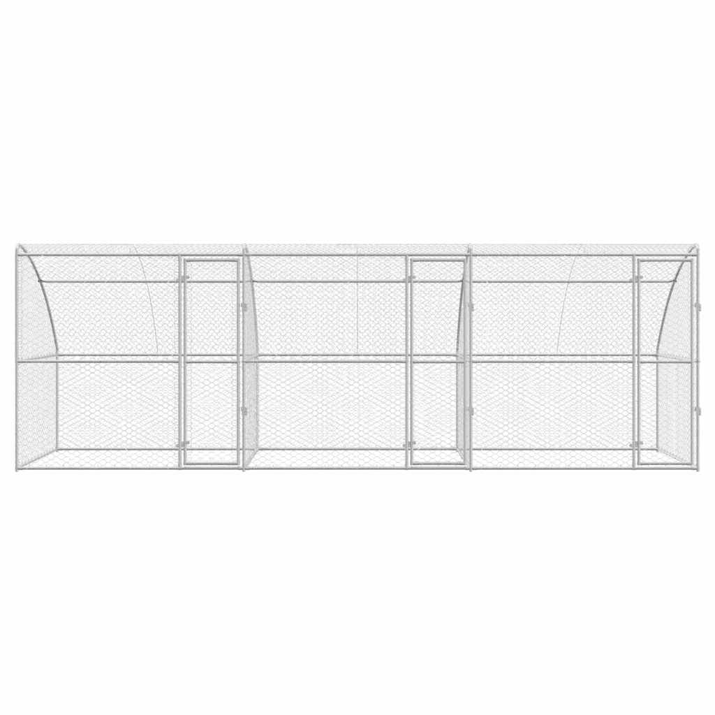 Psí kennel 3 pcs Stříbrná 6 x 2 x 2 m Pozinkovaná ocel