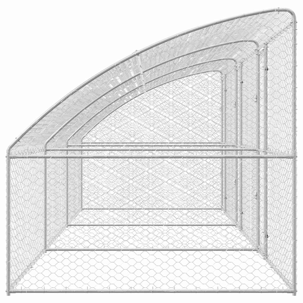 Psí kennel 3 pcs Stříbrná 6 x 2 x 2 m Pozinkovaná ocel