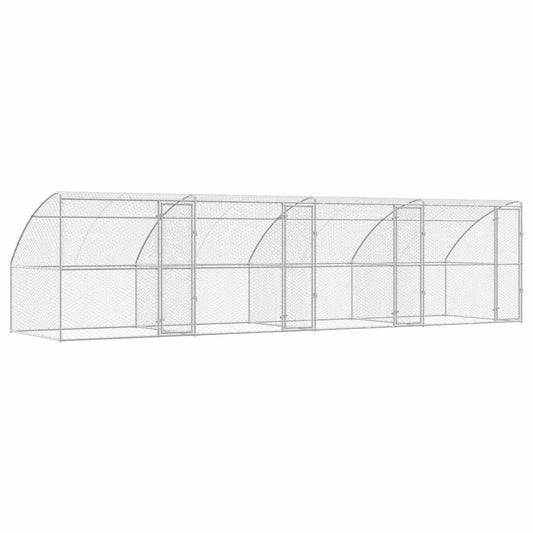 Psí kennel 4 pcs Stříbrná 8 x 2 x 2 m Pozinkovaná ocel