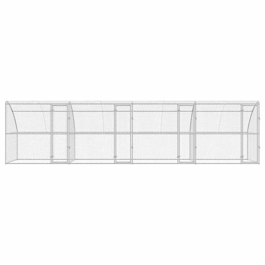 Psí kennel 4 pcs Stříbrná 8 x 2 x 2 m Pozinkovaná ocel