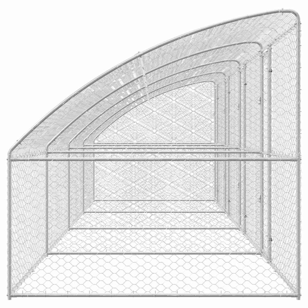 Psí kennel 4 pcs Stříbrná 8 x 2 x 2 m Pozinkovaná ocel