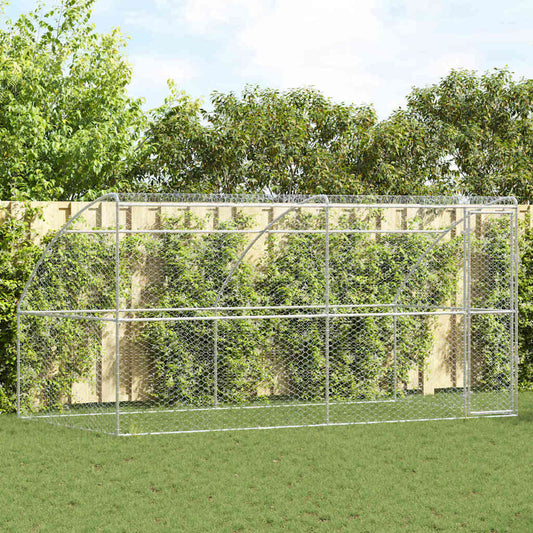 Psí kennel 2 pcs Stříbrná 4 x 2 x 2 m Pozinkovaná ocel