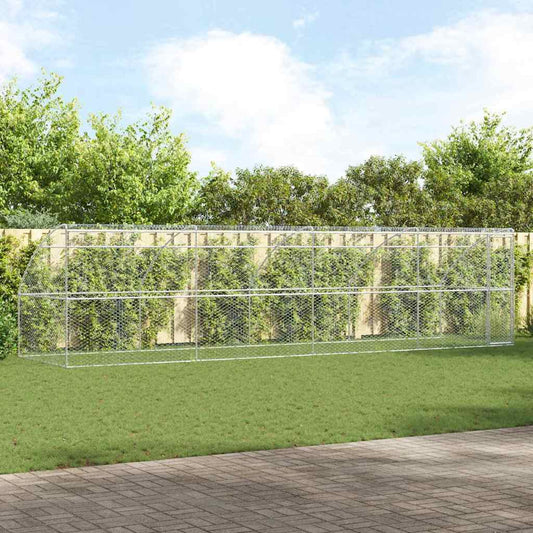 Psí kennel 4 pcs Stříbrná 8 x 2 x 2 m Pozinkovaná ocel