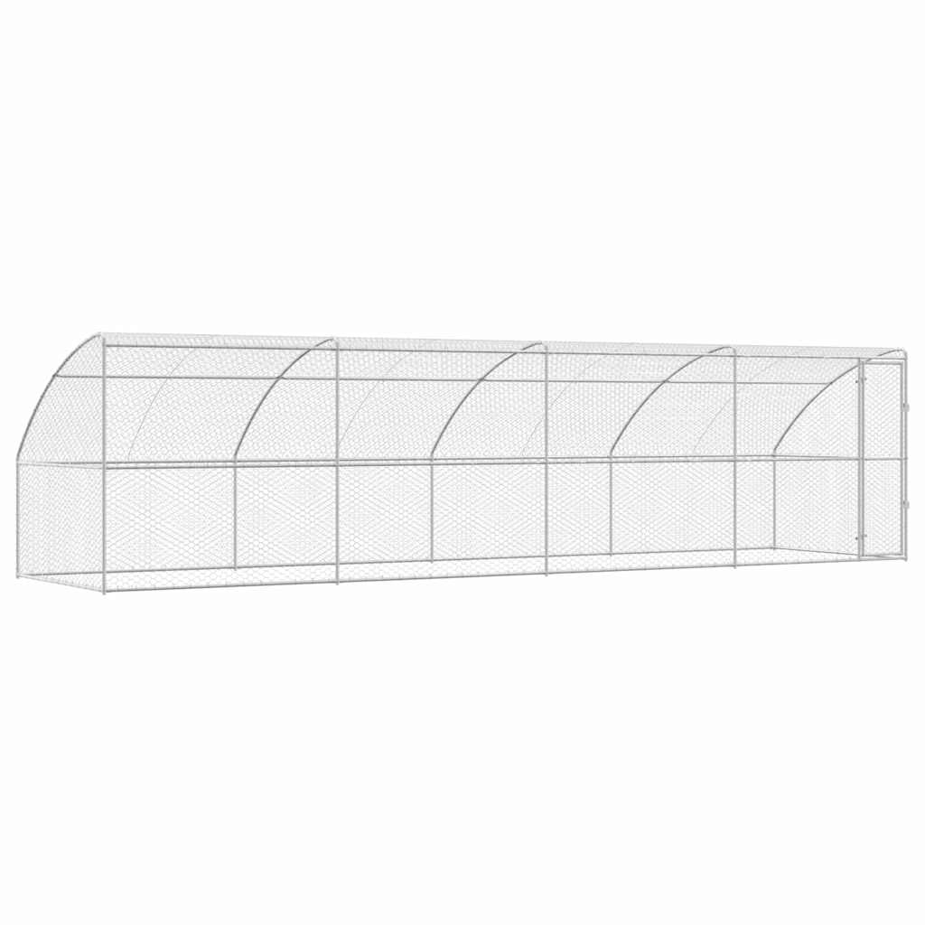 Psí kennel 4 pcs Stříbrná 8 x 2 x 2 m Pozinkovaná ocel