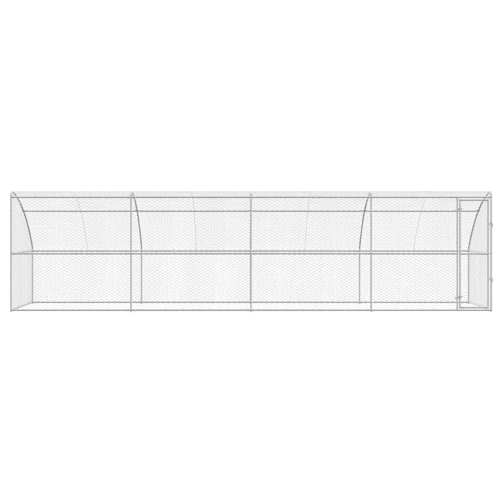 Psí kennel 4 pcs Stříbrná 8 x 2 x 2 m Pozinkovaná ocel