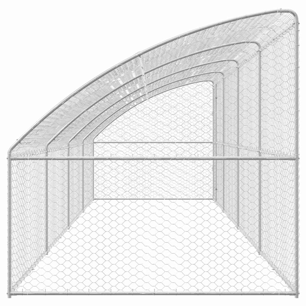 Psí kennel 4 pcs Stříbrná 8 x 2 x 2 m Pozinkovaná ocel