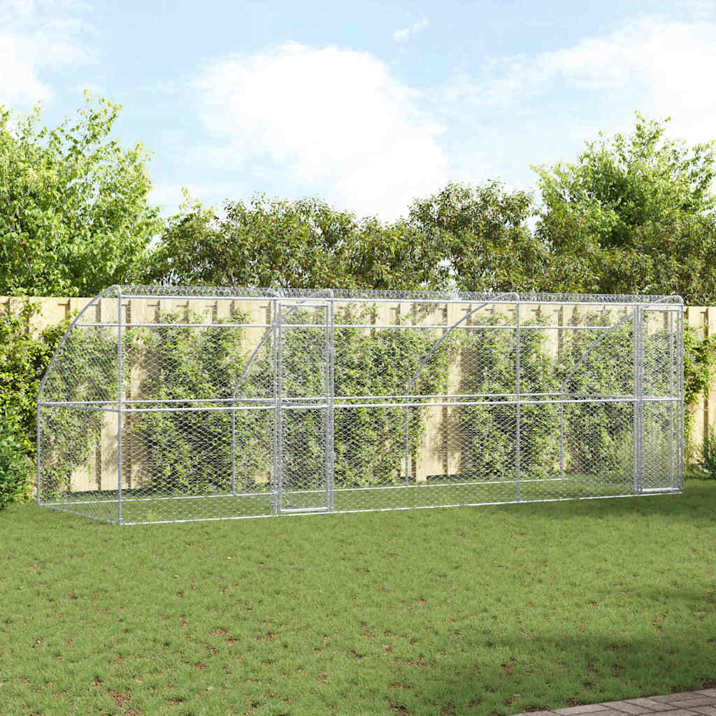 Psí kennel 3 pcs Stříbrná 6 x 2 x 2 m Pozinkovaná ocel