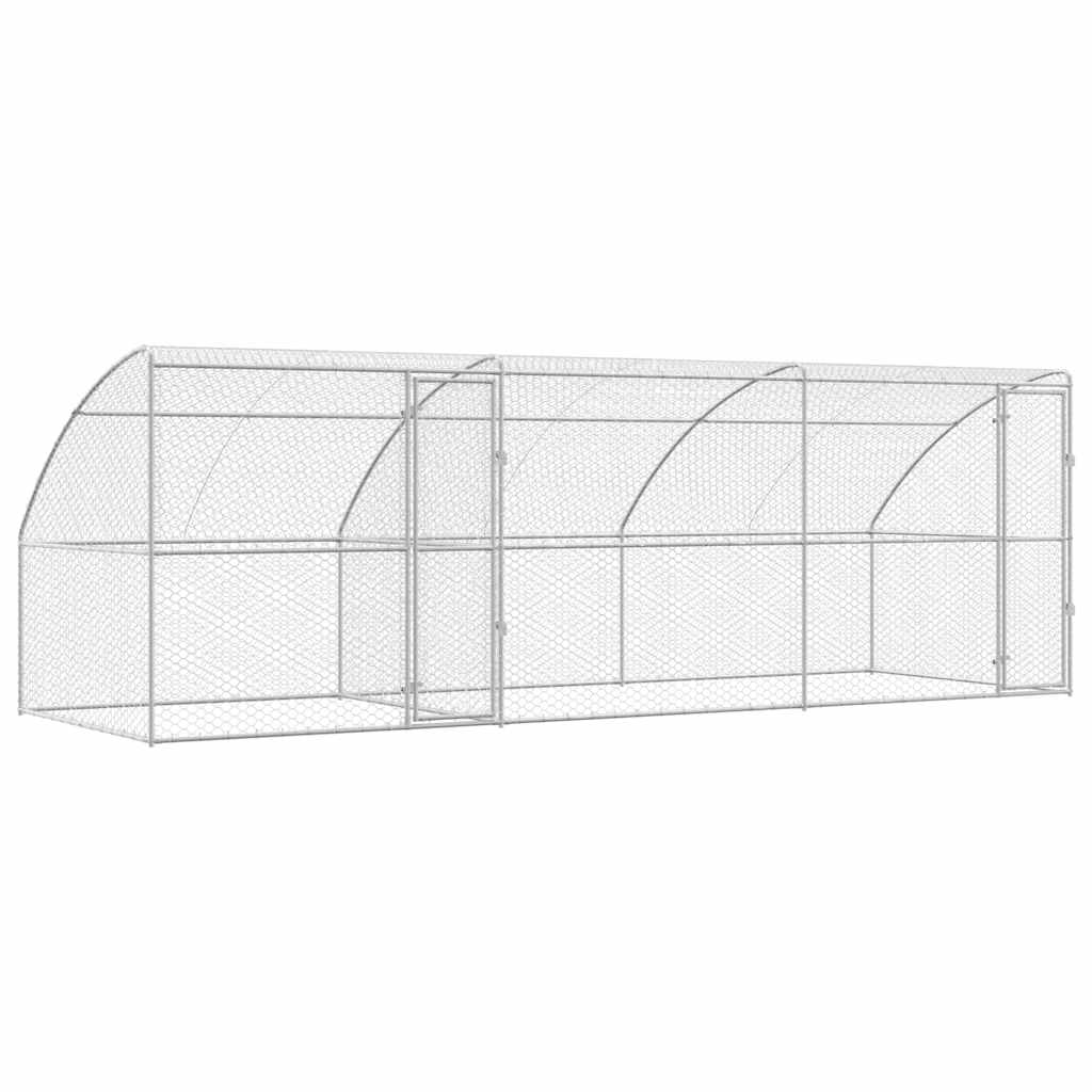 Psí kennel 3 pcs Stříbrná 6 x 2 x 2 m Pozinkovaná ocel