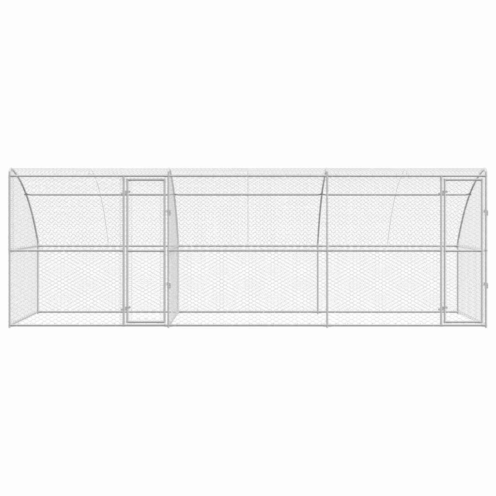 Psí kennel 3 pcs Stříbrná 6 x 2 x 2 m Pozinkovaná ocel