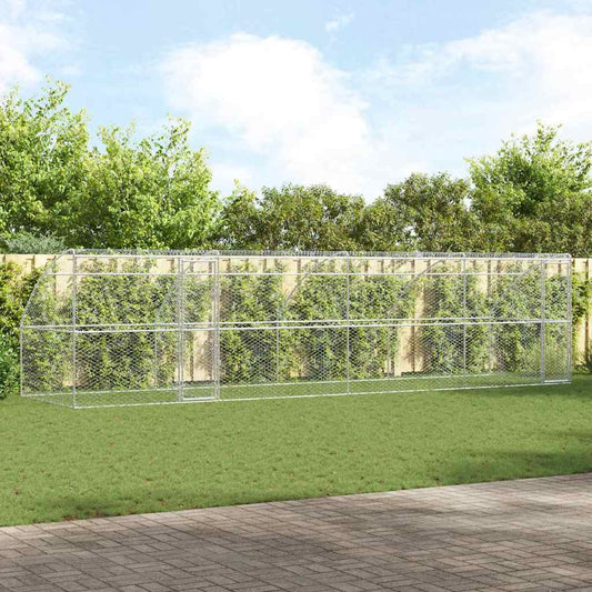 Psí kennel 4 pcs Stříbrná 8 x 2 x 2 m Pozinkovaná ocel