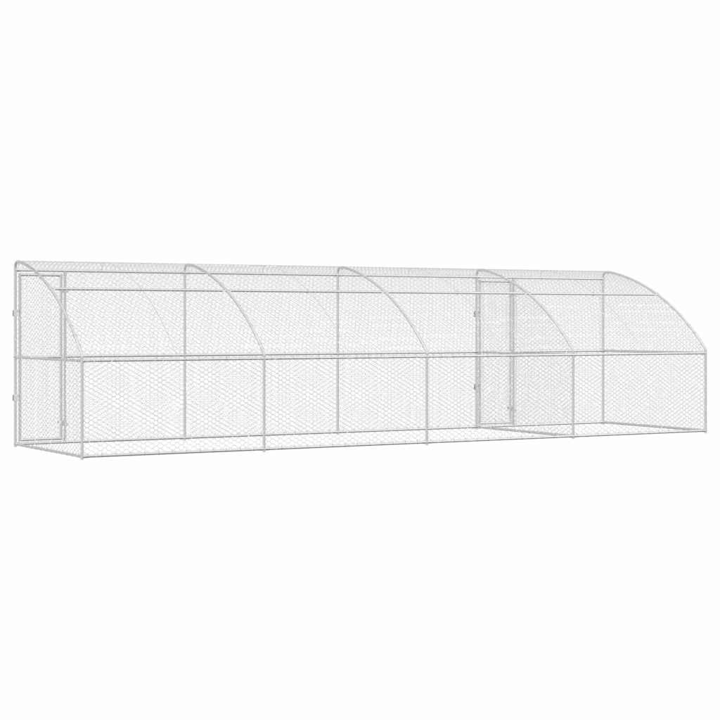 Psí kennel 4 pcs Stříbrná 8 x 2 x 2 m Pozinkovaná ocel