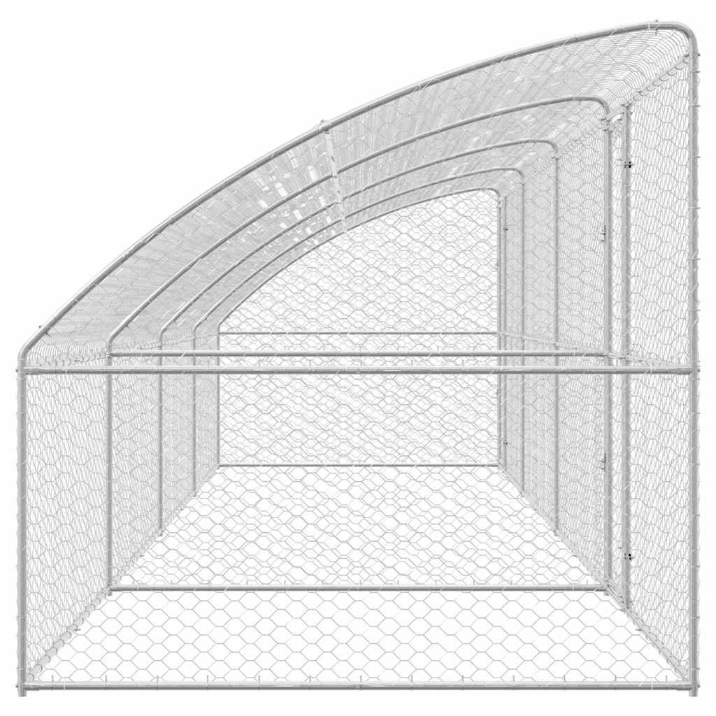 Psí kennel 4 pcs Stříbrná 8 x 2 x 2 m Pozinkovaná ocel