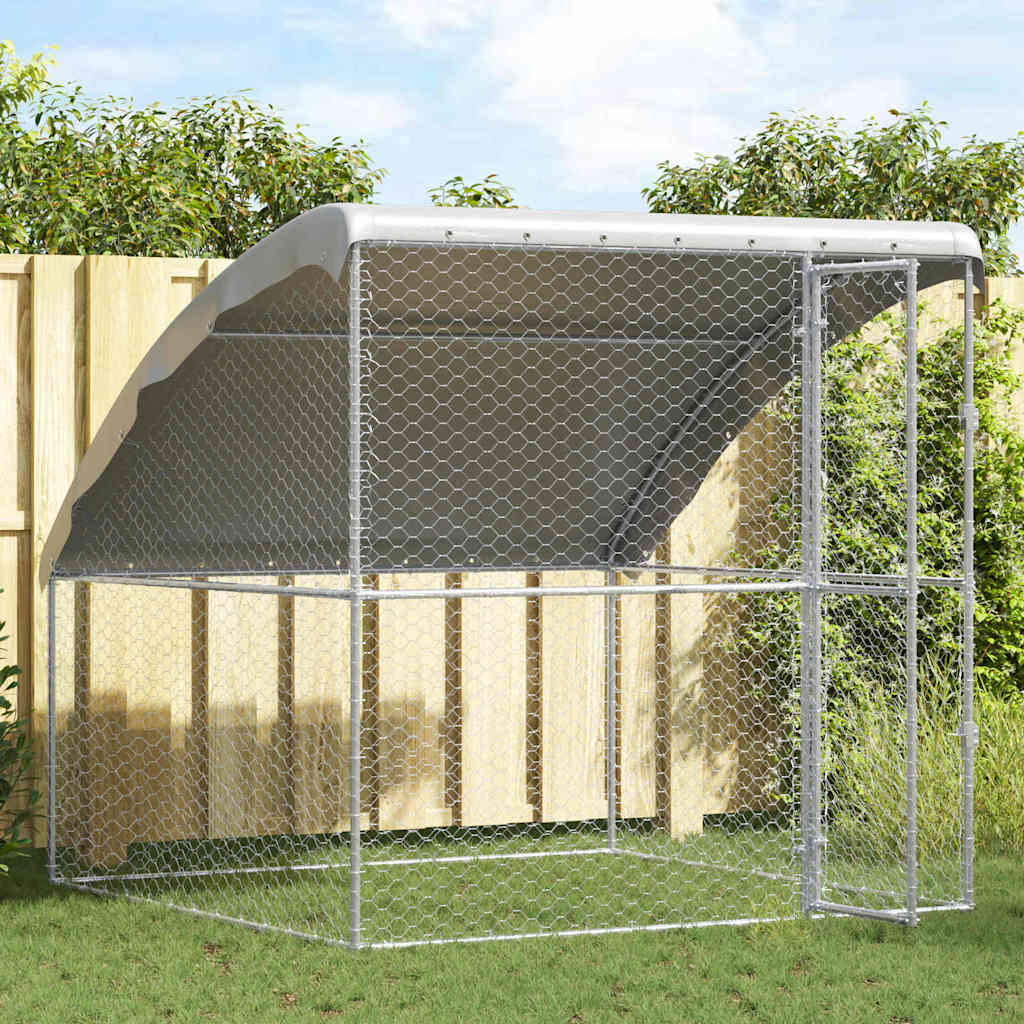 Psí kennel s úložištěm Stříbrná 2 x 2 x 2 m Pozinkovaná ocel