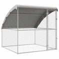 Načíst obrázek do prohlížeče galerie, Psí kennel s úložištěm Stříbrná 2 x 2 x 2 m Pozinkovaná ocel
