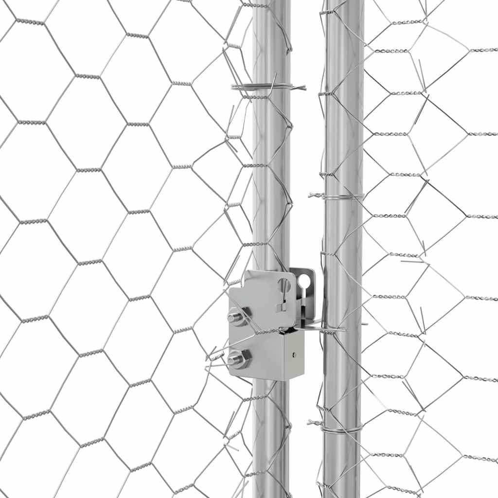 Psí kennel s úložištěm Stříbrná 2 x 2 x 2 m Pozinkovaná ocel