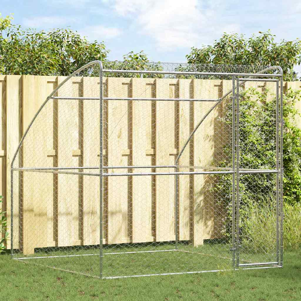 Psí kennel s úložištěm Stříbrná 2 x 2 x 2 m Pozinkovaná ocel