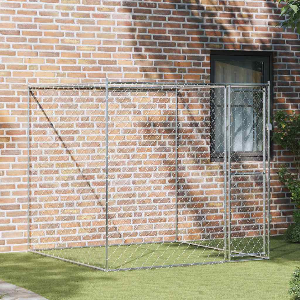 Klec pro psa Stříbrná 200 x 200 x 200 cm Pozinkovaná ocel