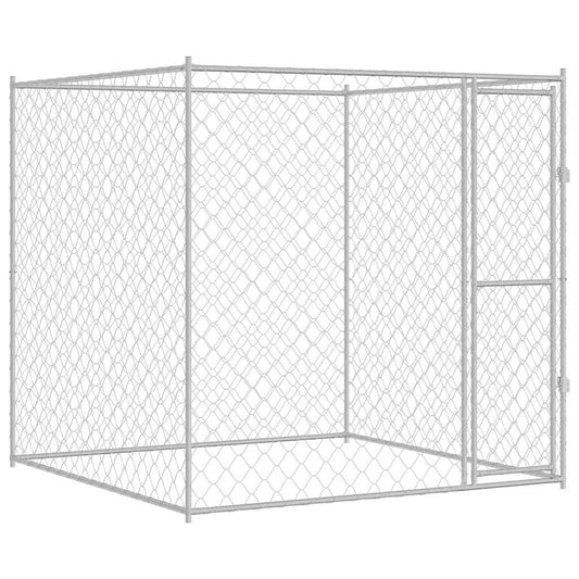 Klec pro psa Stříbrná 200 x 200 x 200 cm Pozinkovaná ocel