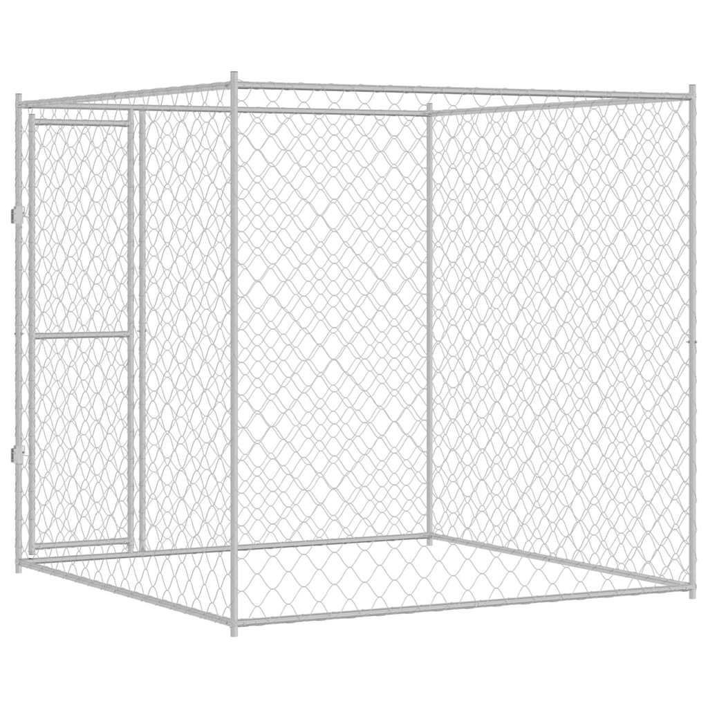 Klec pro psa Stříbrná 200 x 200 x 200 cm Pozinkovaná ocel