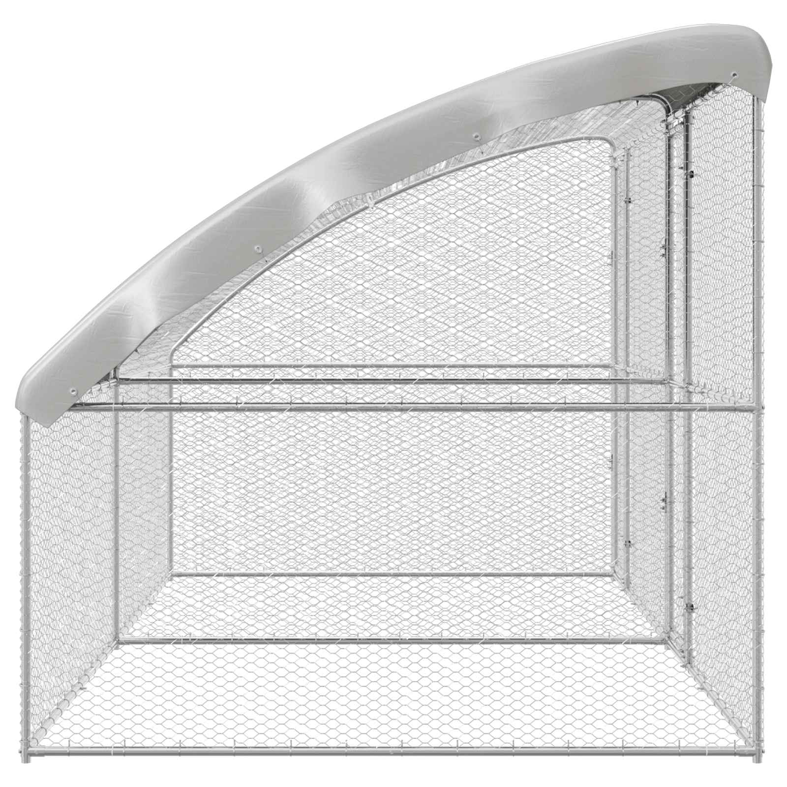 Klec na kuřata 2 pcs Stříbrná 400 x 200 x 200 cm Ocel a PE
