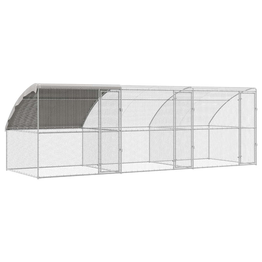 Klec na kuřata 3 pcs Stříbrná 600 x 200 x 200 cm Ocel a PE