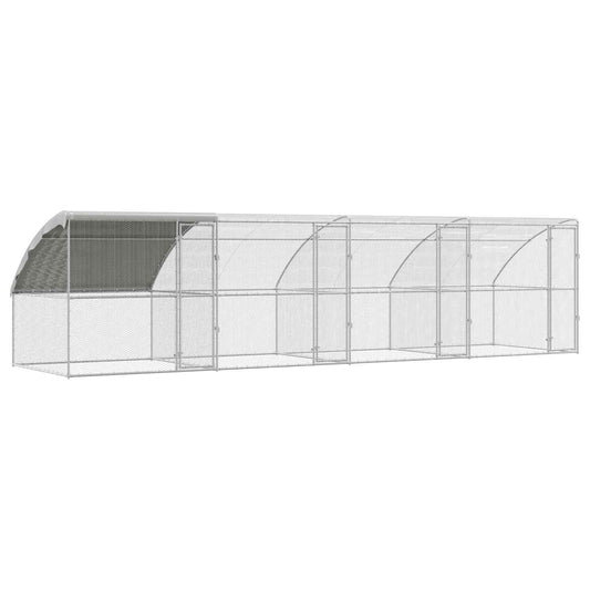 Klec na kuřata 4 pcs Stříbrná 800 x 200 x 200 cm Ocel a PE