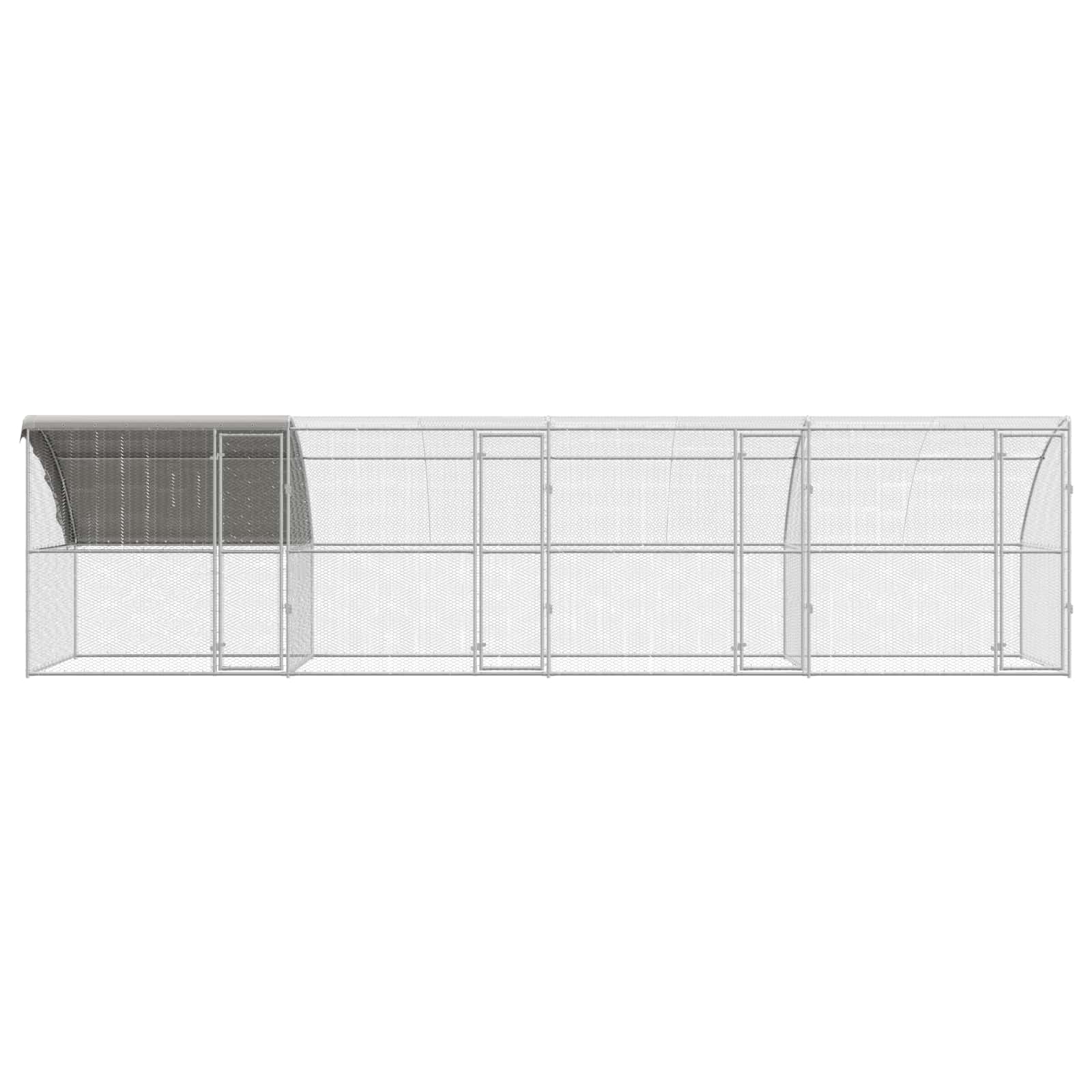 Klec na kuřata 4 pcs Stříbrná 800 x 200 x 200 cm Ocel a PE