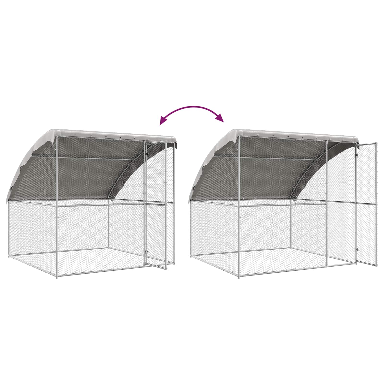 Klec na kuřata 4 pcs Stříbrná 800 x 200 x 200 cm Ocel a PE