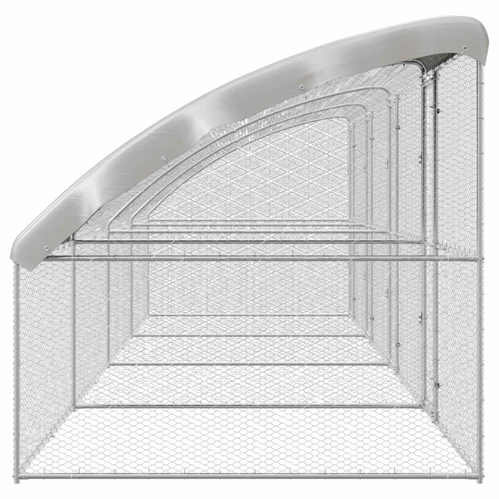 Klec na kuřata 4 pcs Stříbrná 800 x 200 x 200 cm Ocel a PE