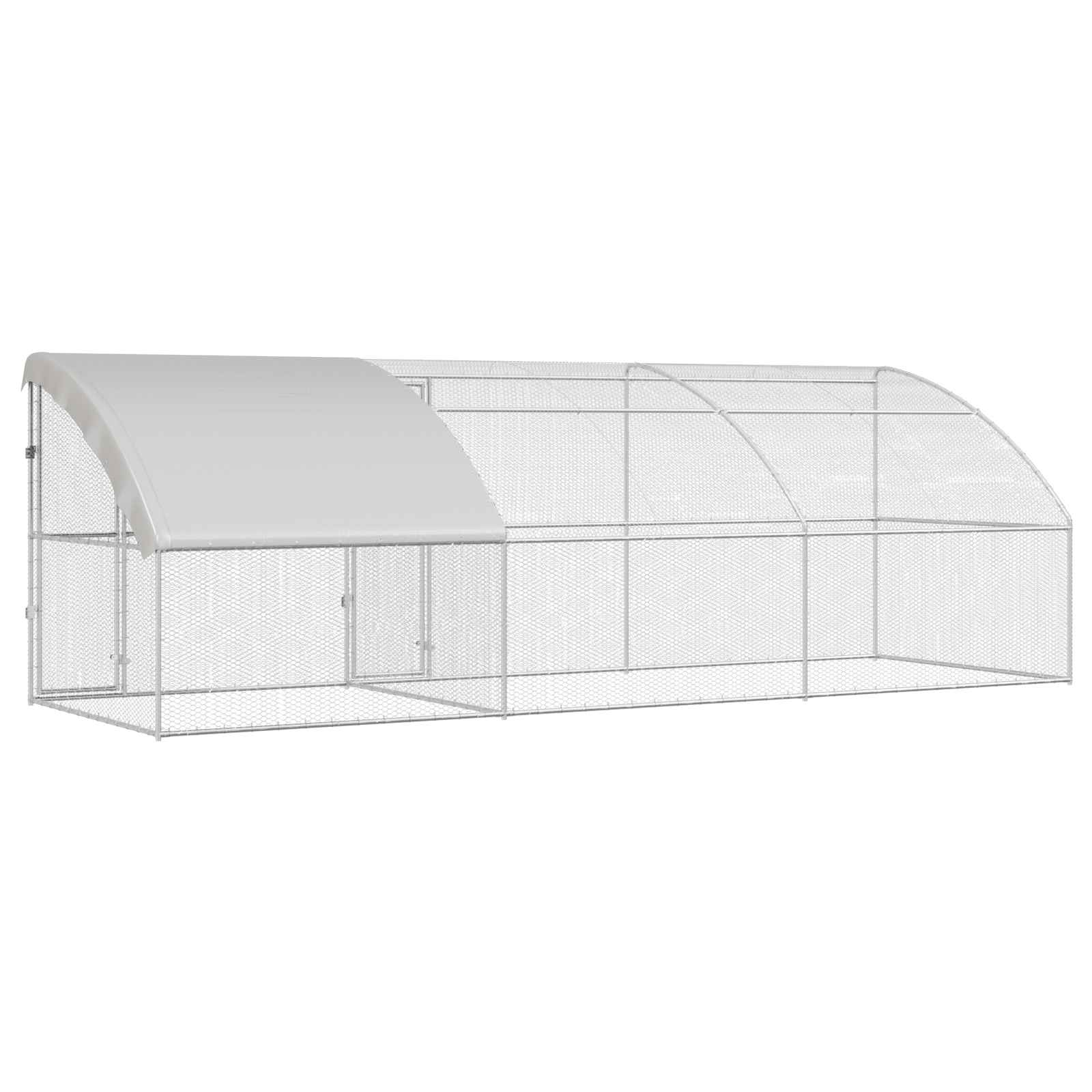 Klec na kuřata 3 pcs Stříbrná 600 x 200 x 200 cm Ocel a PE
