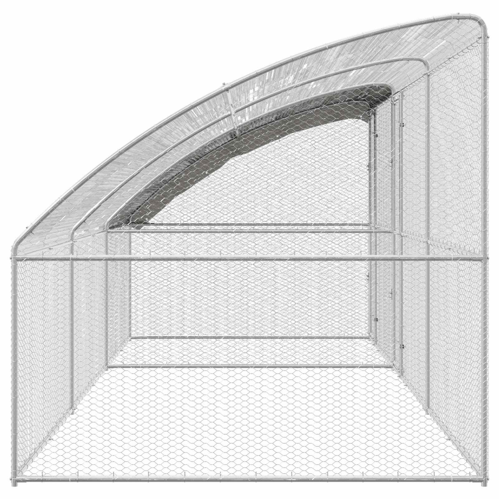 Klec na kuřata 3 pcs Stříbrná 600 x 200 x 200 cm Ocel a PE