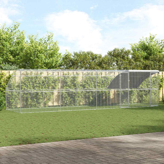 Klec na kuřata 4 pcs Stříbrná 800 x 200 x 200 cm Ocel a PE