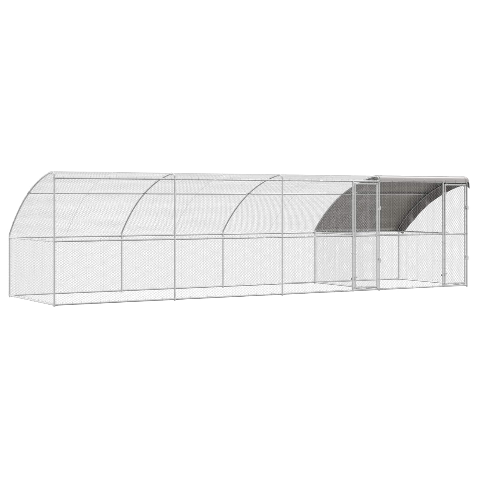 Klec na kuřata 4 pcs Stříbrná 800 x 200 x 200 cm Ocel a PE