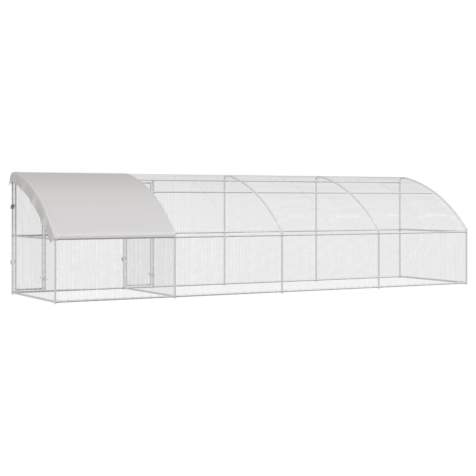Klec na kuřata 4 pcs Stříbrná 800 x 200 x 200 cm Ocel a PE