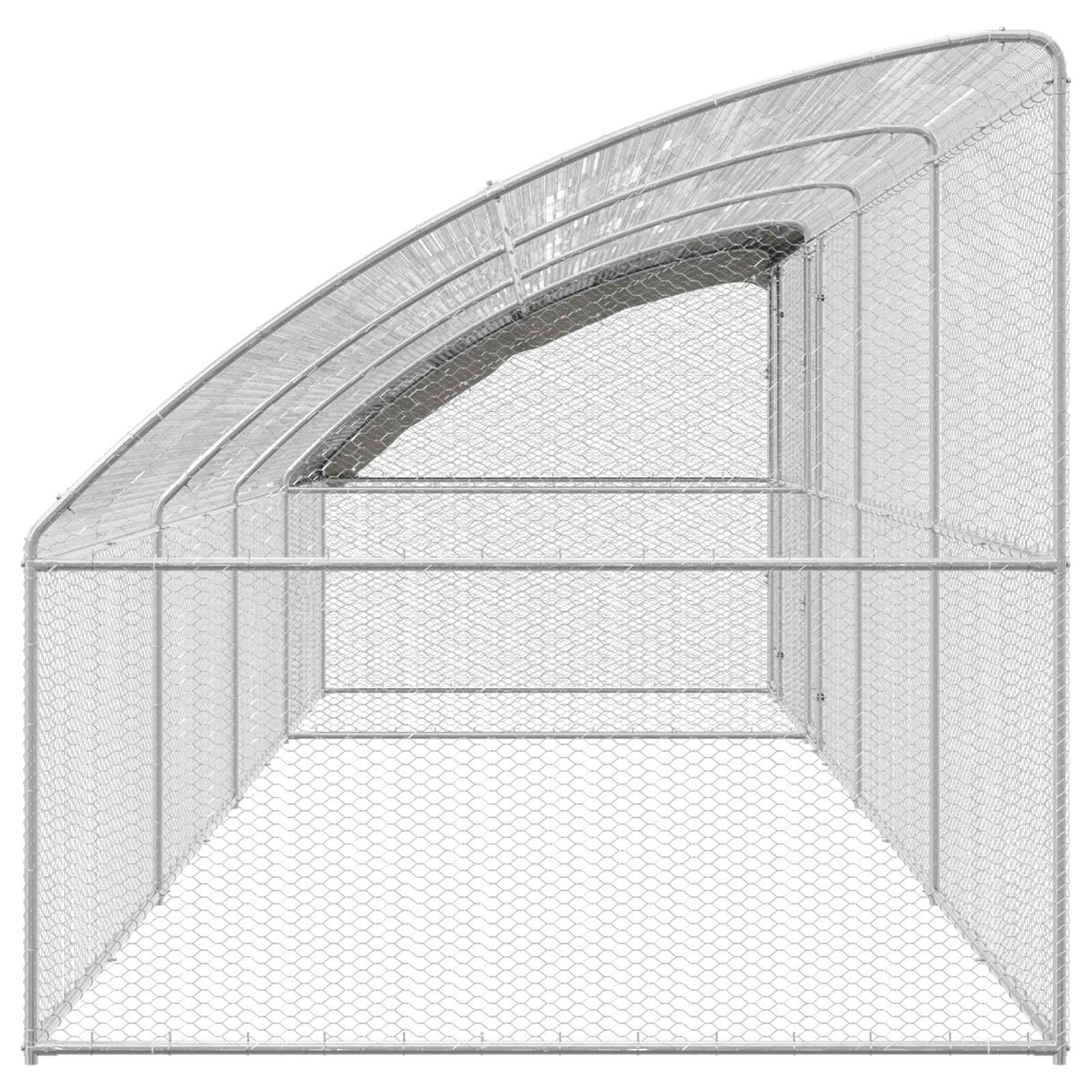 Klec na kuřata 4 pcs Stříbrná 800 x 200 x 200 cm Ocel a PE