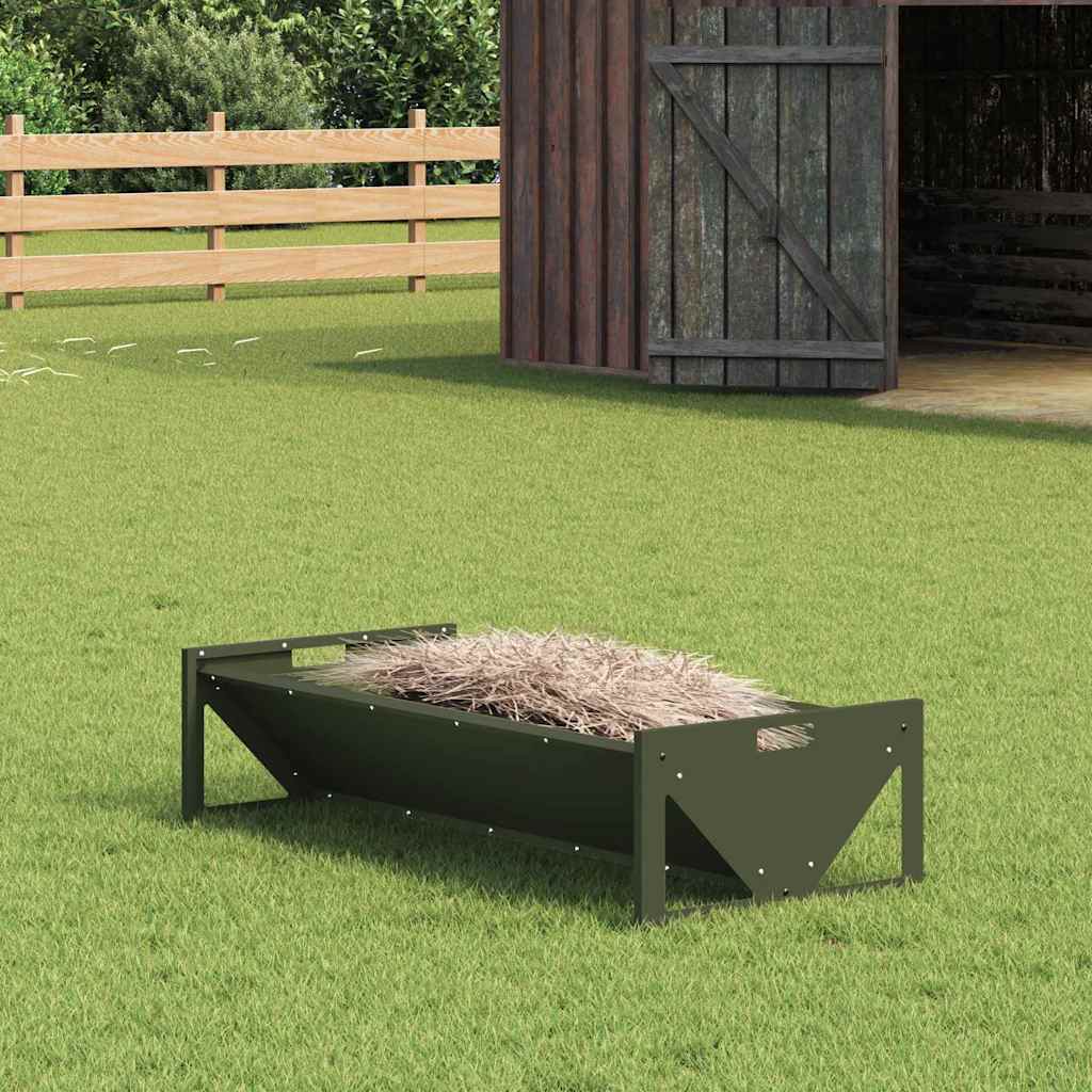 Žlab pro hospodářská zvířata Olivově zelená 108 x 50 x 28 cm