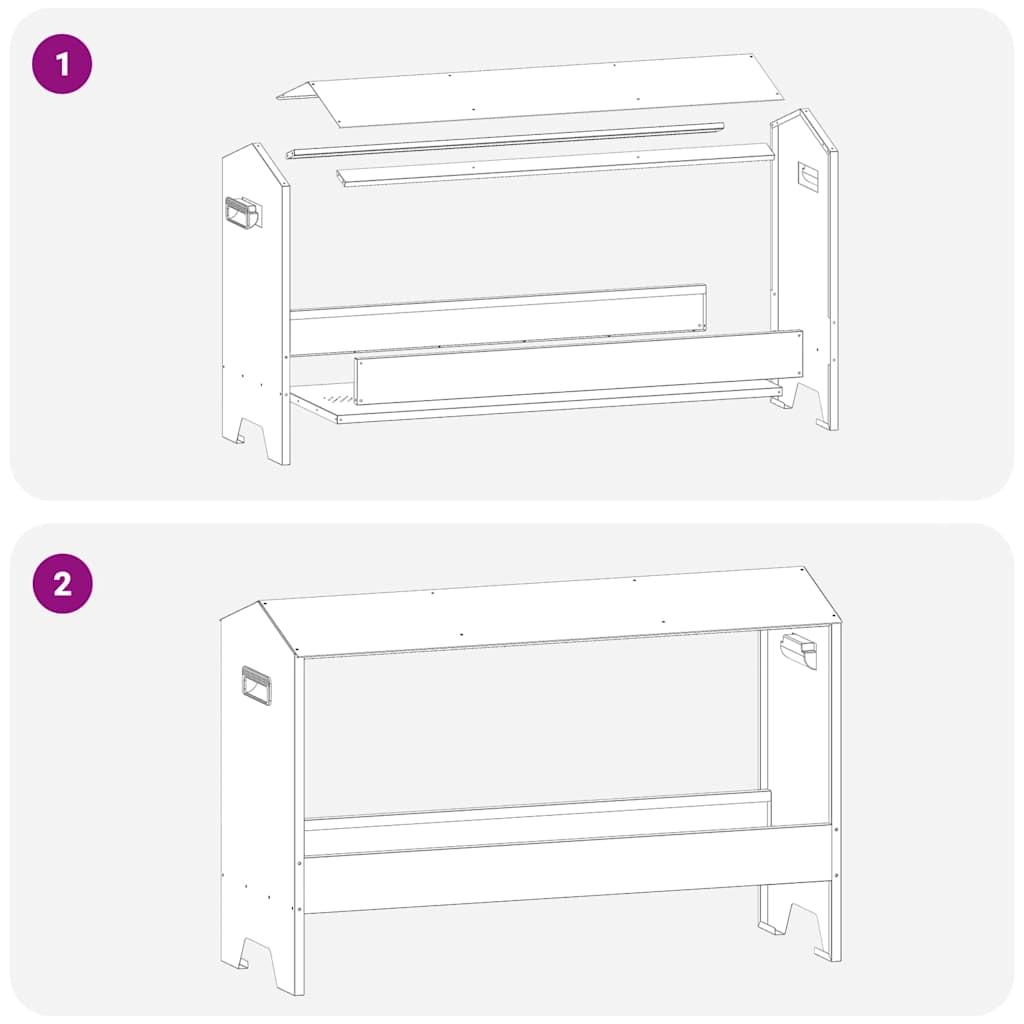 Krmný žlab pro kuře Olivově zelená 81 x 32 x 53,5 cm